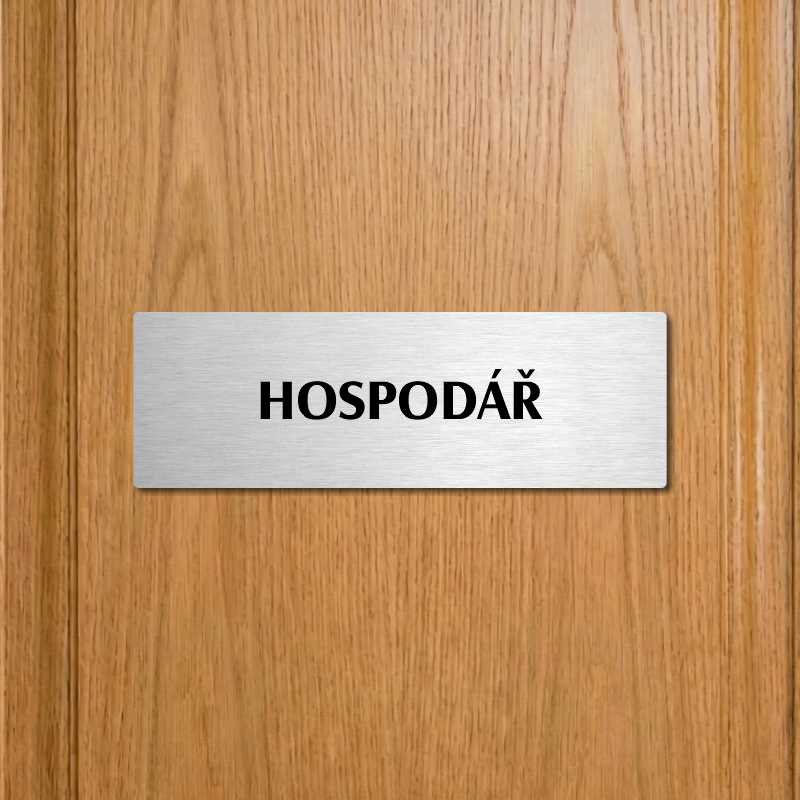 Hospodář, 240x79mm, zlatá popiska s dvojtým rámečkem